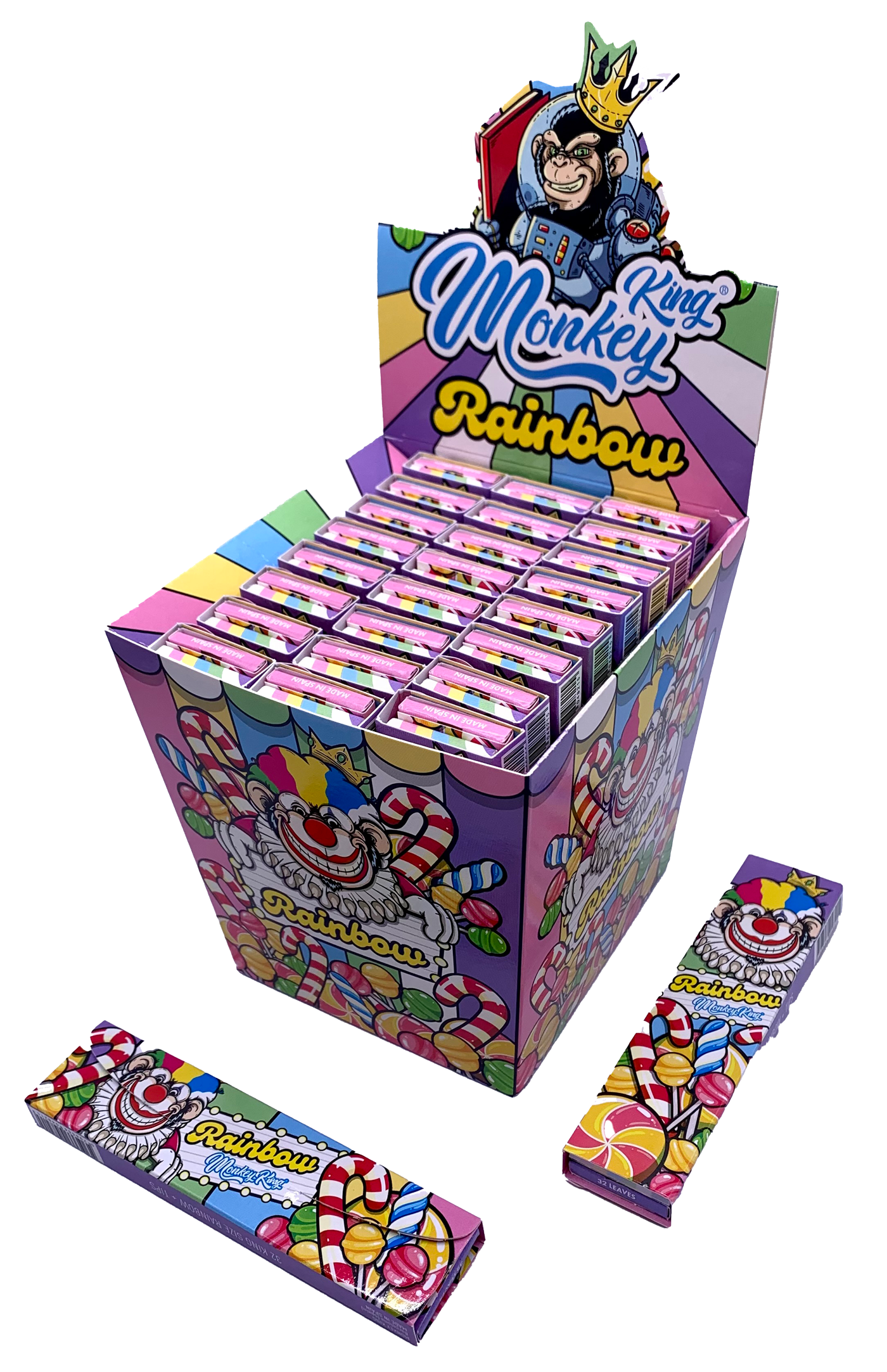 Monkey King Rolling Papers + Tips: Rainbow Edition (24 Pack)