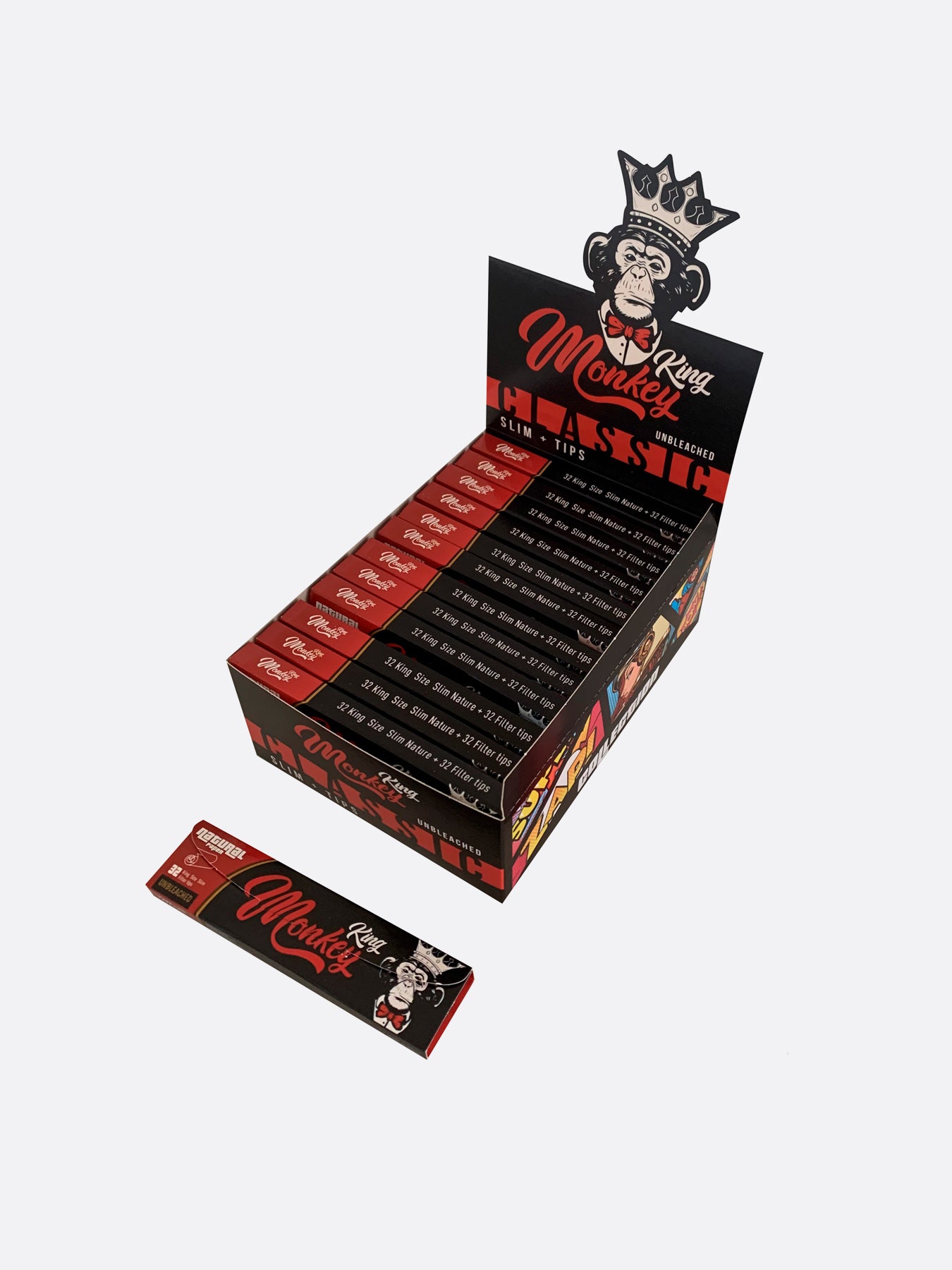 Monkey King Unbleached King Size Rolling Papers & Tips Default Title