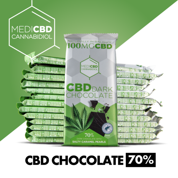 MediCBD CBD Chocolate: Dark Salted Caramel - 100mg (15 Pack)