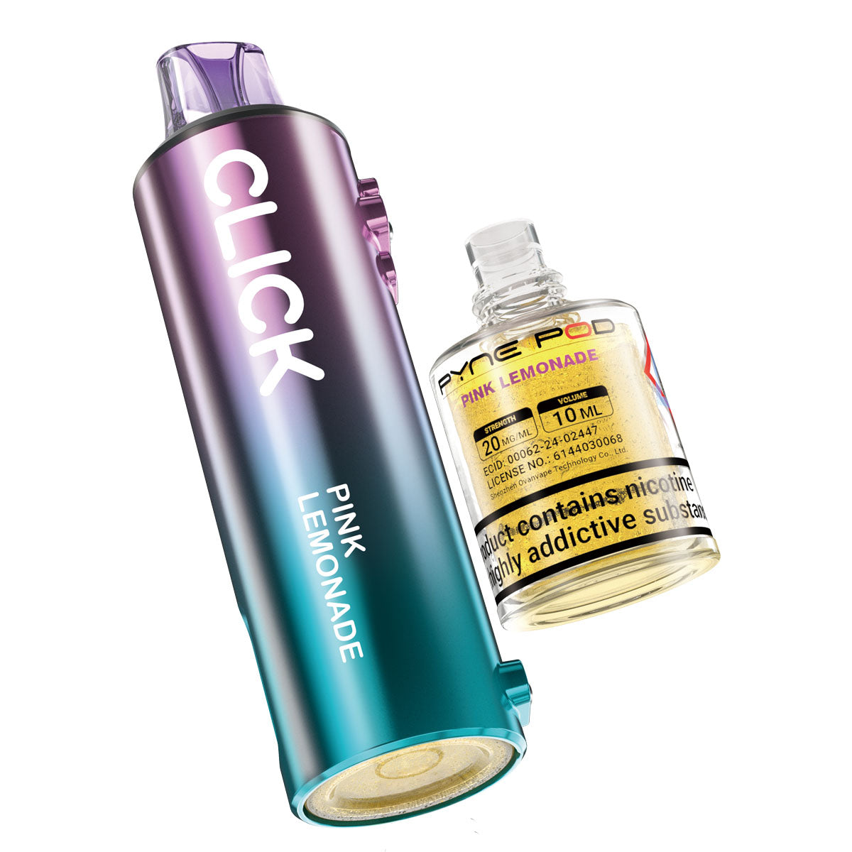 Pyne Pod Click 50K Refill Pod Replacements: Pink Purple Lemonade - 20mg (5 Pack)
