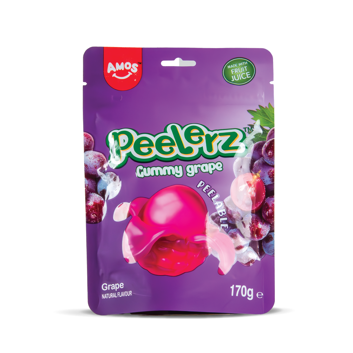 Amos Peelerz: Grape - 170g Peg Bag (12 Pack)