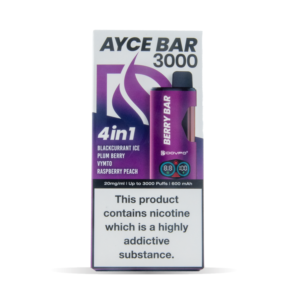 Dovpo Ayce Bar 3000 4 In 1 Vape Pack Of 5 Berry Bar Default Title