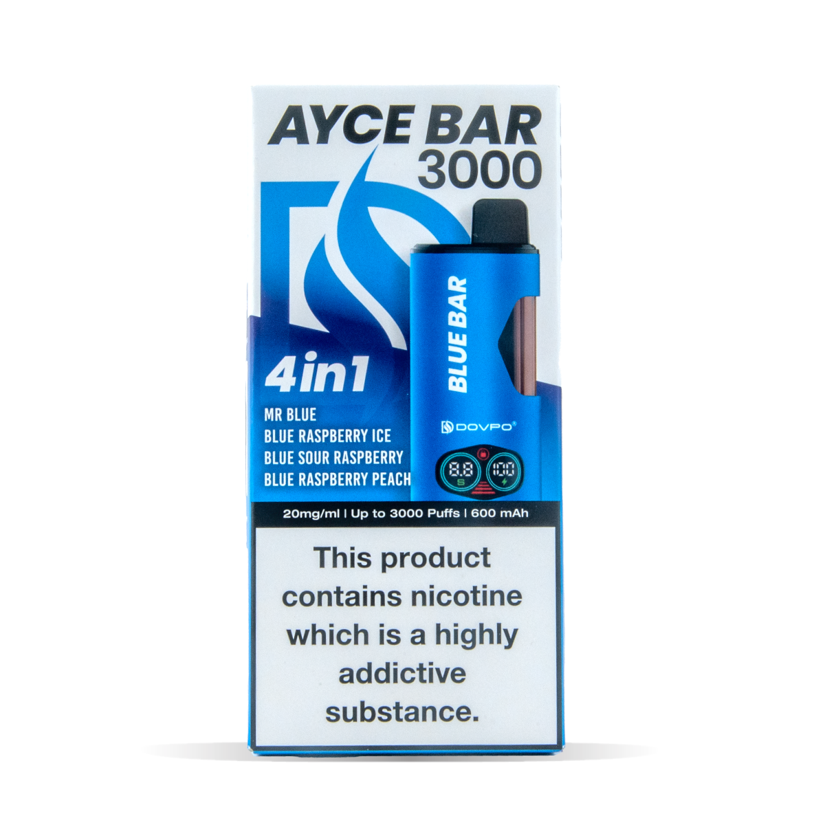 Dovpo Ayce Bar 3000 4 In 1 Vape Pack Of 5 Blue Bar Default Title
