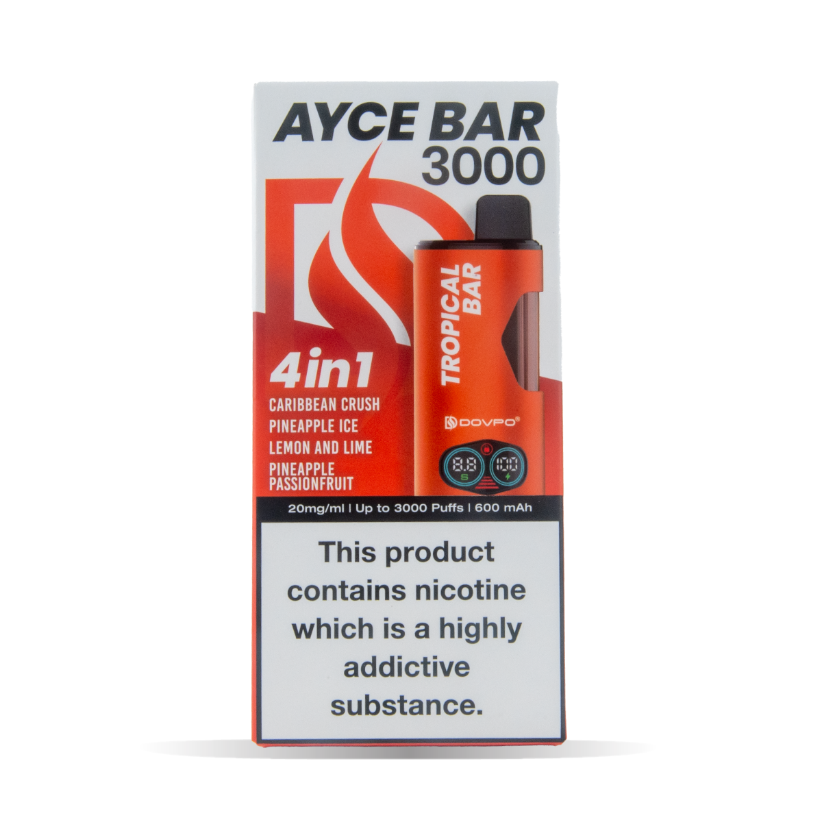 Dovpo Ayce Bar 3000 4 In 1 Vape Pack Of 5 Tropical Bar Default Title