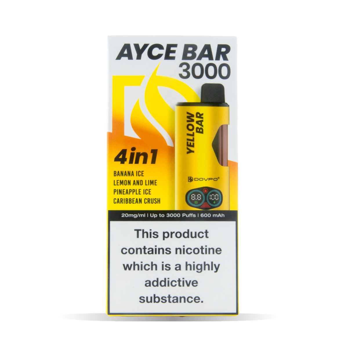 Dovpo Ayce Bar 3000 4 In 1 Vape Pack Of 5 Yellow Bar Default Title
