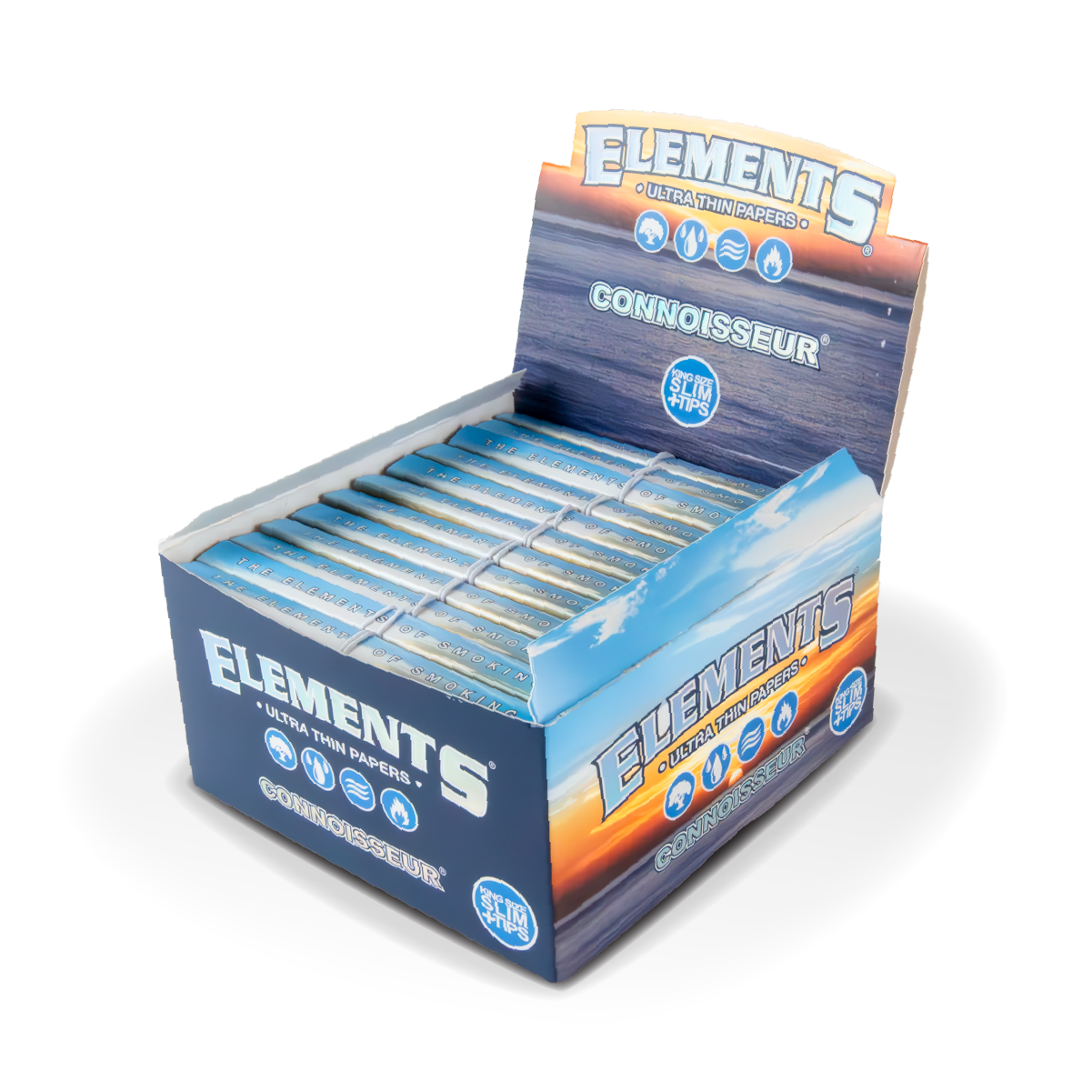 Elements Rolling Papers & Tips: Connoisseur - King Size Slim (24 Pack)