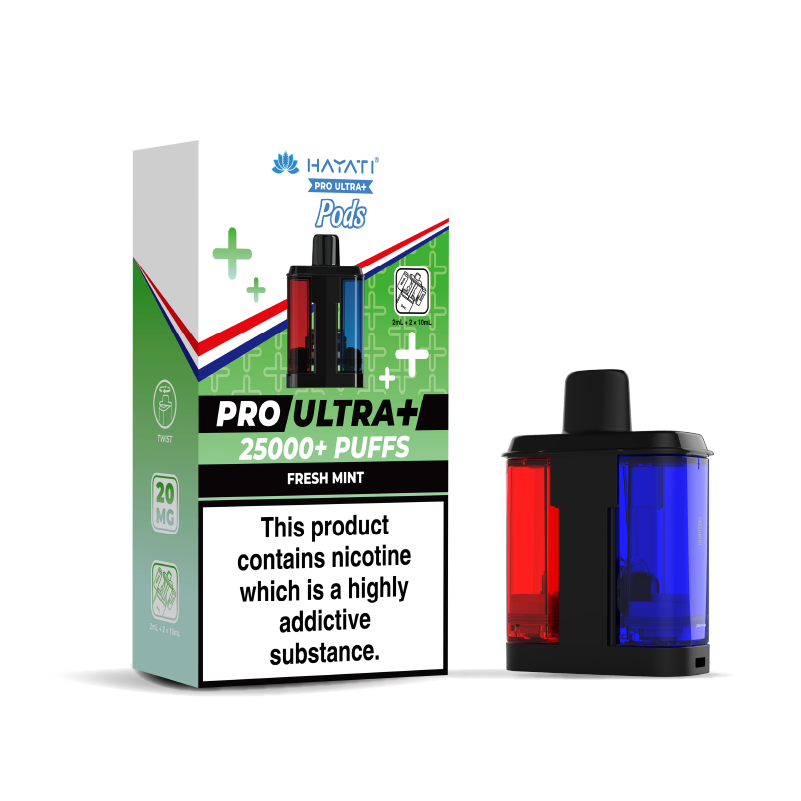 Hayati Pro Ultra 25K Refill Pod Replacements: Fresh Mint - 20mg (5 Pack)