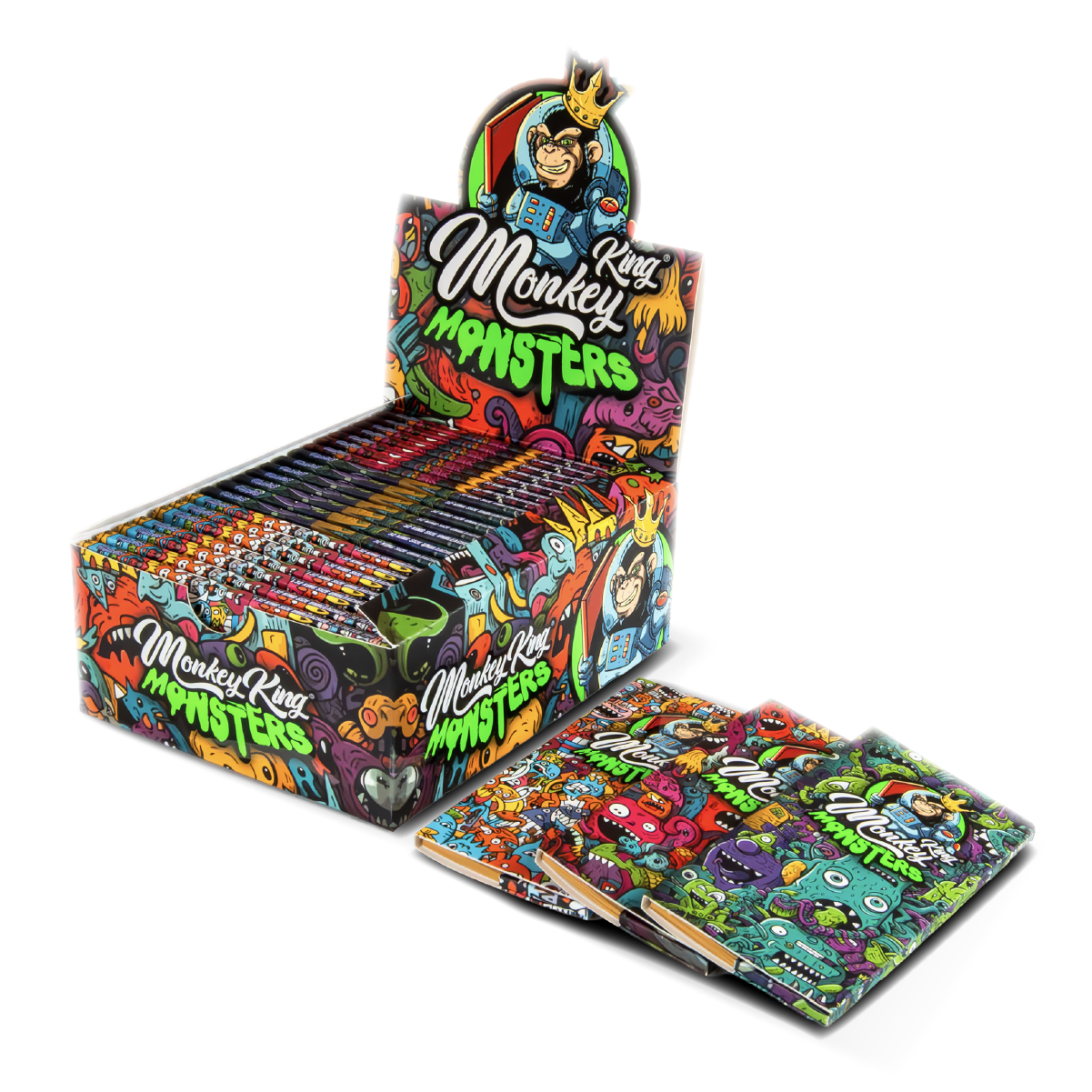 Monkey King Rolling Papers + Tips: Monsters Edition (24 Pack)