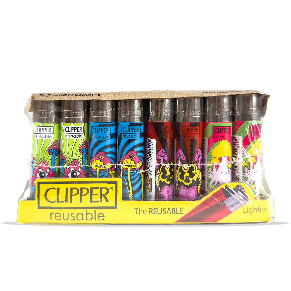 Clipper Lighter Neon Shrooms 40 Pcs
