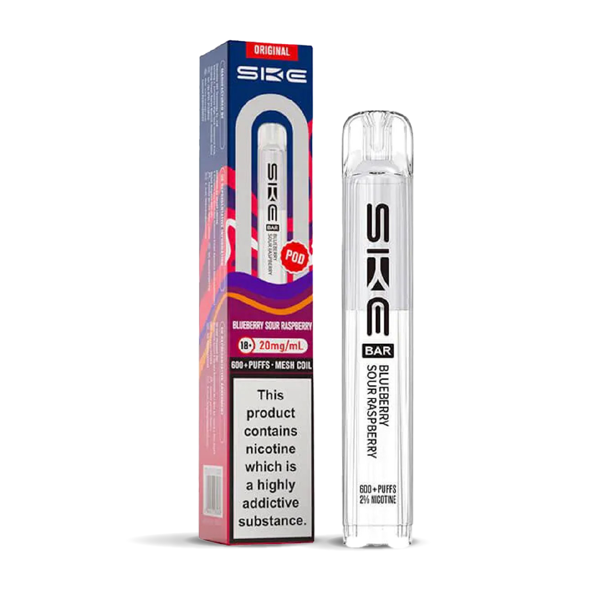 SKE 600 Refill Pod Replacements: Blueberry Sour Raspberry - 20mg (10 Pack)