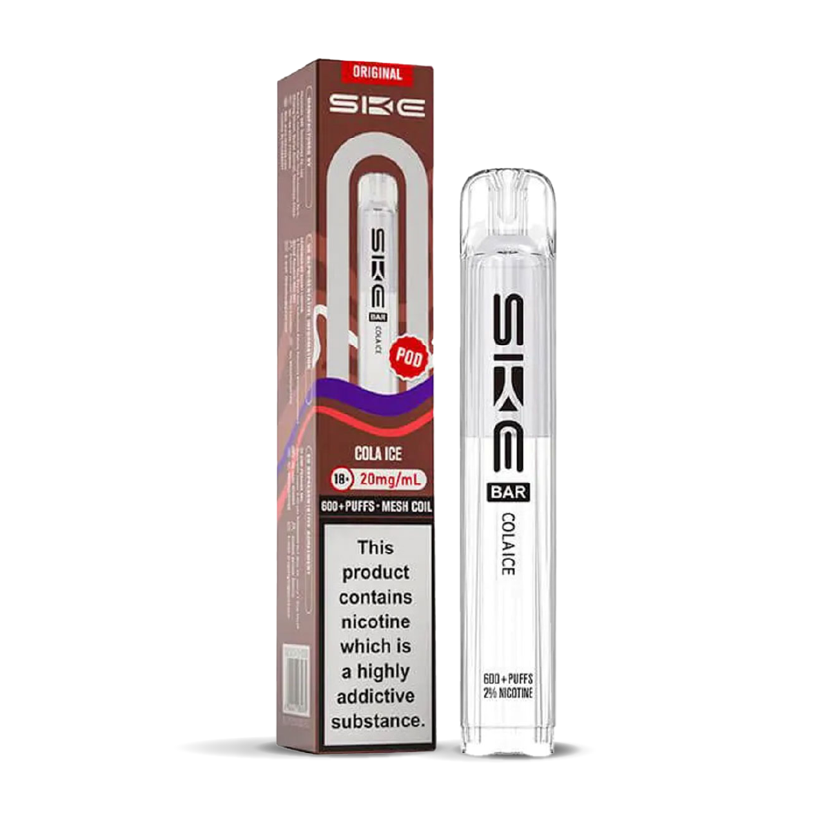 SKE 600 Refill Pod Replacements: Cola Ice - 20mg (10 Pack)