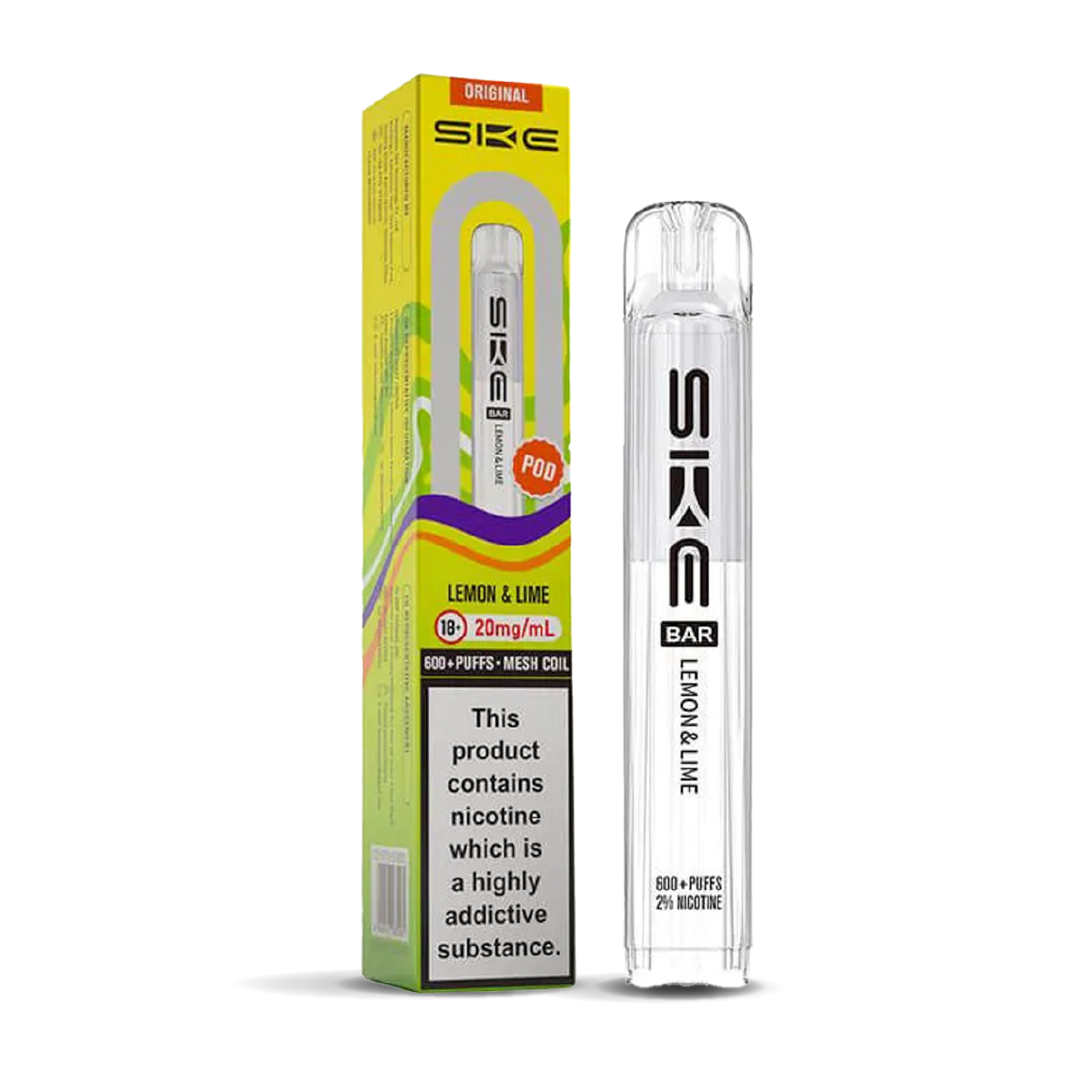 SKE 600 Refill Pod Replacements: Lemon Lime - 20mg (10 Pack)