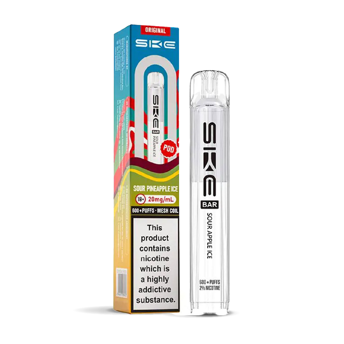 SKE 600 Refill Pod Replacements: Sour Pineapple Ice - 20mg (10 Pack)