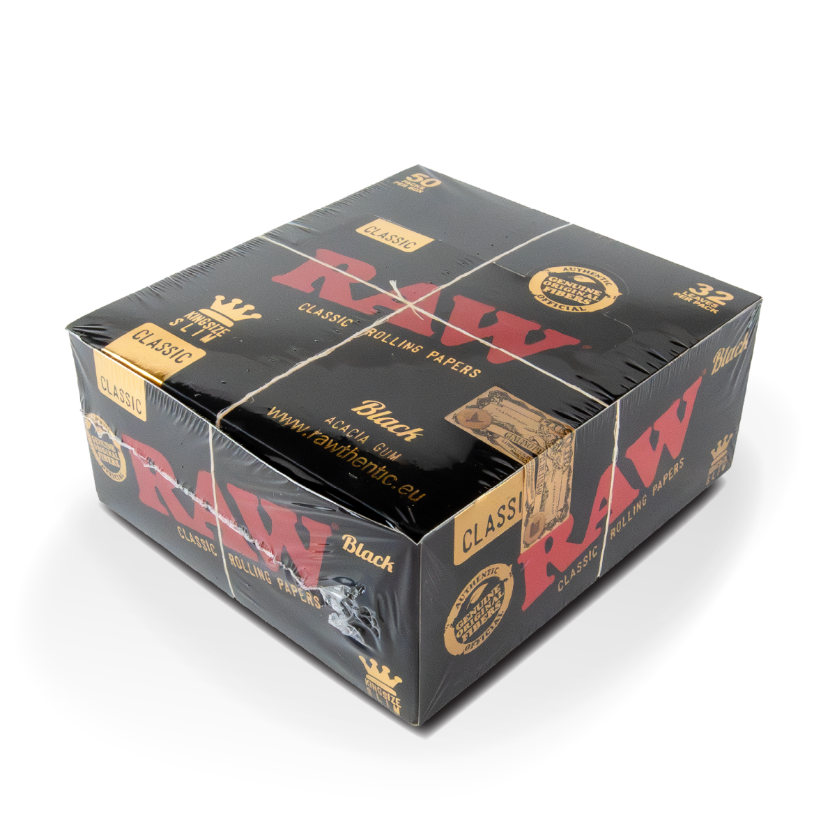RAW Rolling Papers: Classic Black - King Size Slim (50 Pack)