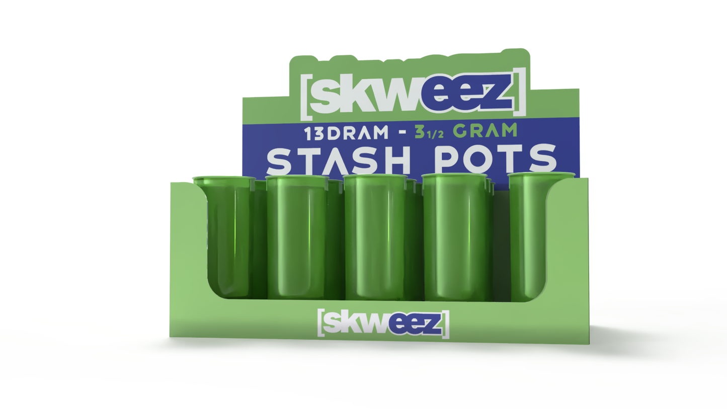 Skweez Smell Proof Plastic Stash Pots Green Default Title