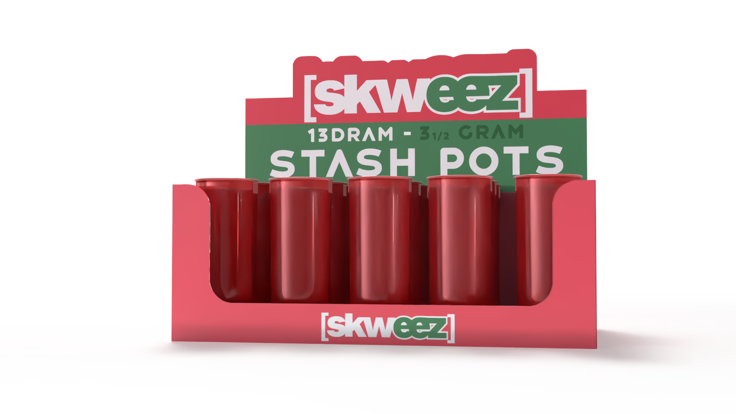 Skweez Smell Proof Plastic Stash Pots Red Default Title