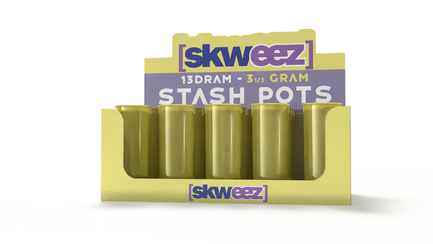 Skweez Smell Proof Plastic Stash Pots Yellow Default Title