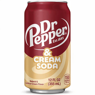 Dr Pepper USA Flavours: Cream Soda - 355ml Can (12 Pack)