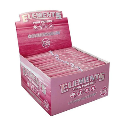 Elements Connoisseur: King Size Rolling Papers + Tips - Pink Papers