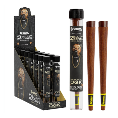 G-Rollz Terpene-Infused Pre-Rolled Blunt Cones 2-Pcs: Natural OGK (12 Pack)