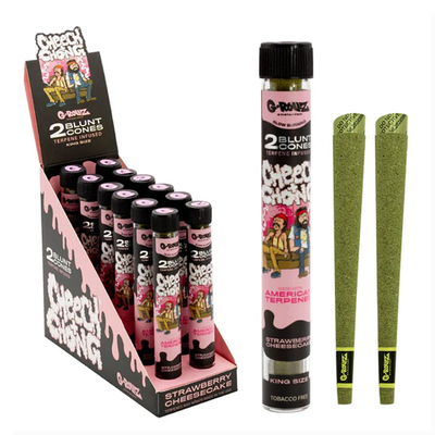 G-Rollz Terpene-Infused Pre-Rolled Blunt Cones 2-Pcs: Strawberry Cheesecake (12 Pack)