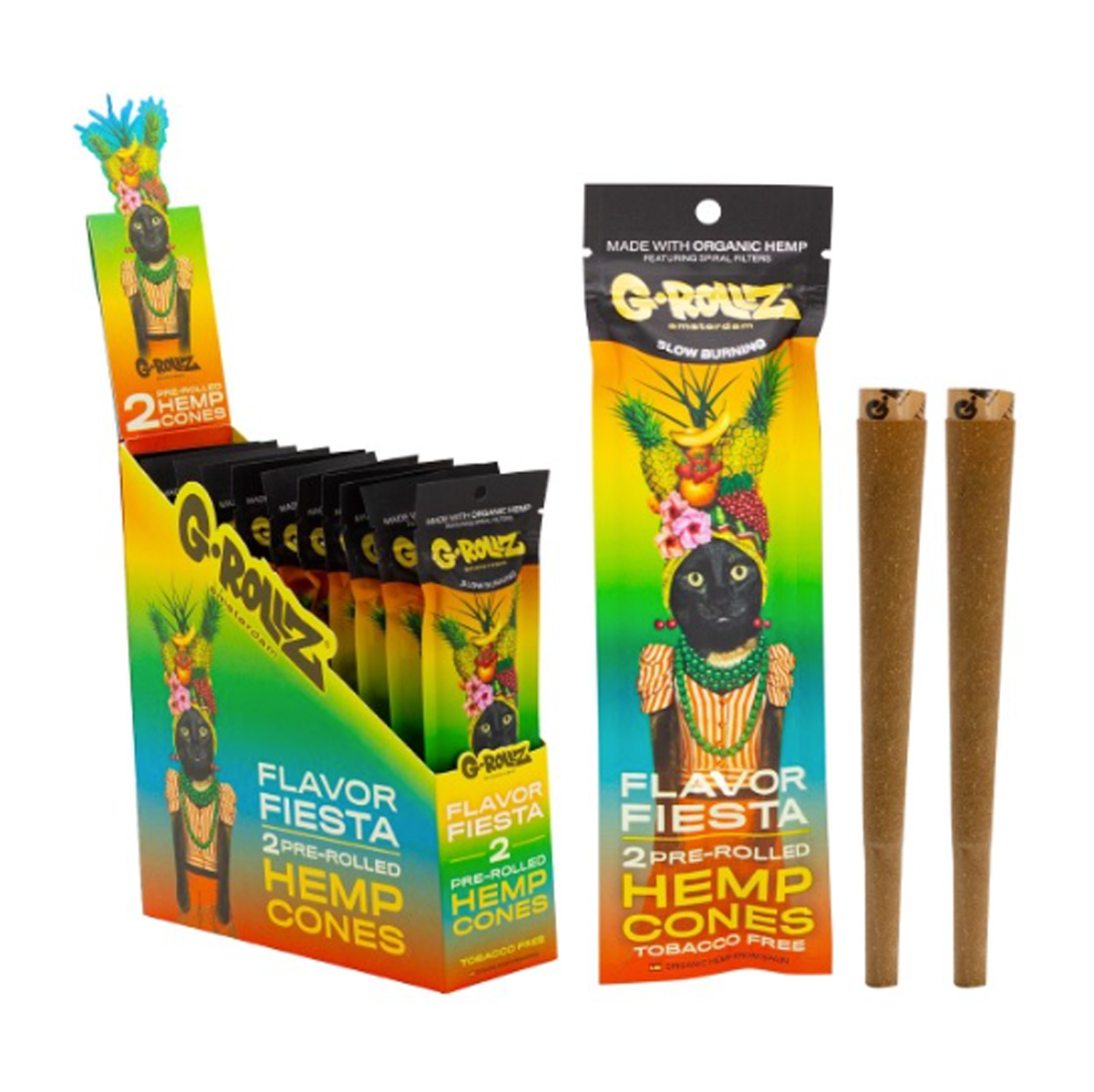 G Rollz Terpene Infused Pre Rolled Hemp Cones 2 Pack (12 Pk) Flavor Fiesta Default Title