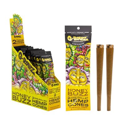 G-Rollz Terpene-Infused Pre-Rolled Hemp Cones 2-Pcs: Honey Buzz (12 Pack)
