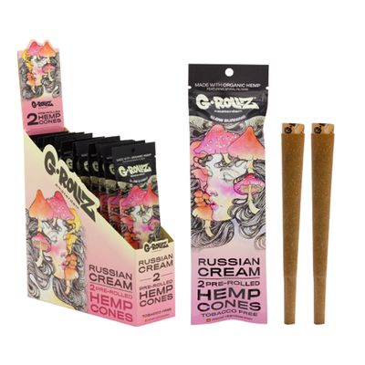 G-Rollz Terpene-Infused Pre-Rolled Hemp Cones 2-Pcs: Russian Cream (12 Pack)