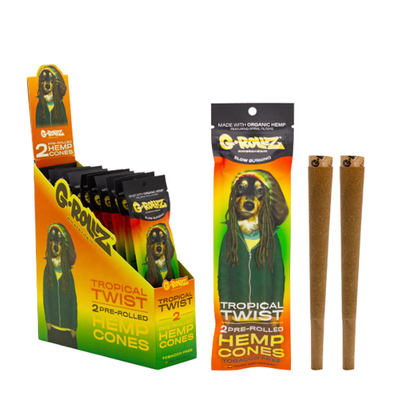 G-Rollz Terpene-Infused Pre-Rolled Hemp Cones 2-Pcs: Tropical Twist (12 Pack)