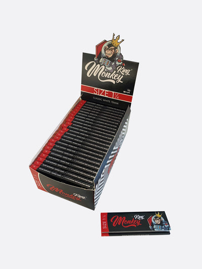 Monkey King Rolling Papers: White - Unbleached - Medium 1 /14 (50 Pack)