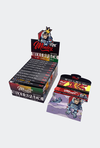 Monkey King Medium Rolling Papers + Tip: Rolling Tray Edition (24 Pack)