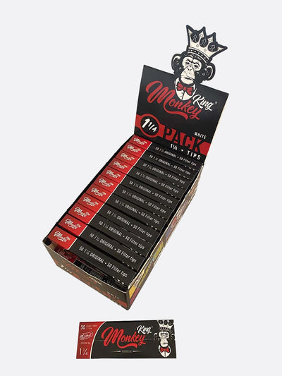 Monkey King Medium Rolling Papers + Tips: White Edition (24 Pack)