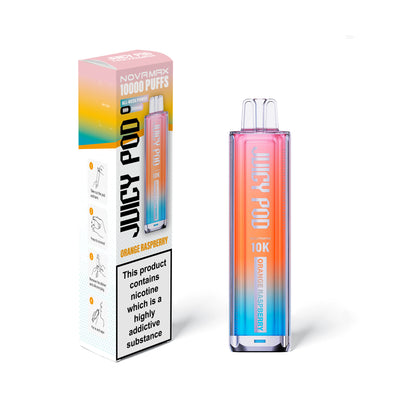 Juicy Pod Novamax 10K Pod Kits: Orange Raspberry – 20mg (5 Pack)