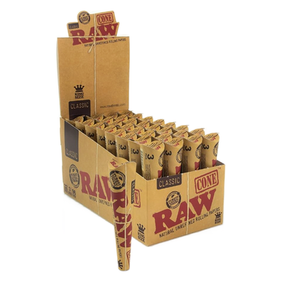 RAW Prerolled Cones: Classic Ethereal 3 Cones - King Size (32 Pack)