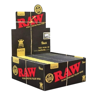 RAW Rolling Papers: Classic Black - King Size Slim (50 Pack)
