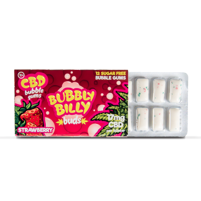 Bubbly Bully Buds CBD Chewing Gum: Strawberry (24 Pack)