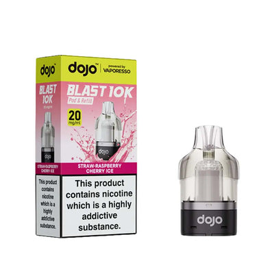 Vaporesso Dojo Blast 10K Pod Refills: Straw-Raspberry Cherry Ice (5 Pack)