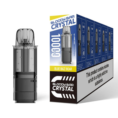 Bloody Bar Crystal 10K Pod Replacements: Blue Razz Bear - 20mg (5 Pack)