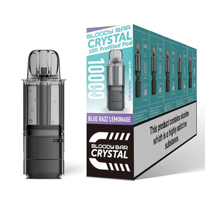 Bloody Bar Crystal 10K Pod Replacements: Blue Razz Lemonade - 20mg (5 Pack)