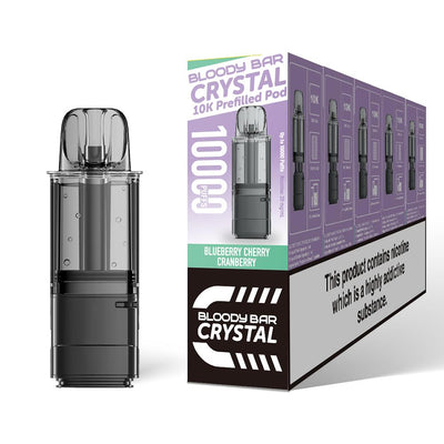 Bloody Bar Crystal 10K Pod Replacements: Blueberry Cherry Cranberry - 20mg (5 Pack)