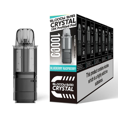 Bloody Bar Crystal 10K Pod Replacements: Blueberry Raspberry - 20mg (5 Pack)