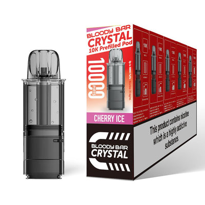 Bloody Bar Crystal 10K Pod Replacements: Cherry Ice - 20mg (5 Pack)