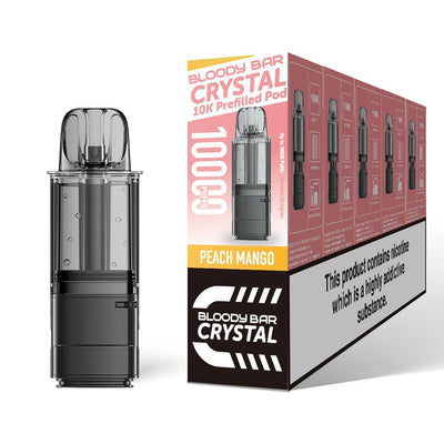 Bloody Bar Crystal 10K Pod Replacements: Peach Mango - 20mg (5 Pack)