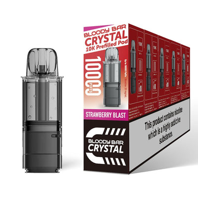 Bloody Bar Crystal 10K Pod Replacements: Strawberry Blast - 20mg (5 Pack)