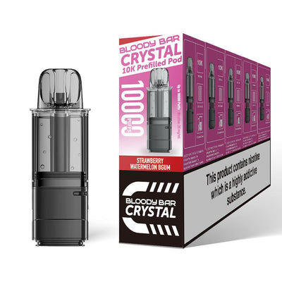 Bloody Bar Crystal 10K Pod Replacements: Strawberry Watermelon BGUM - 20mg (5 Pack)