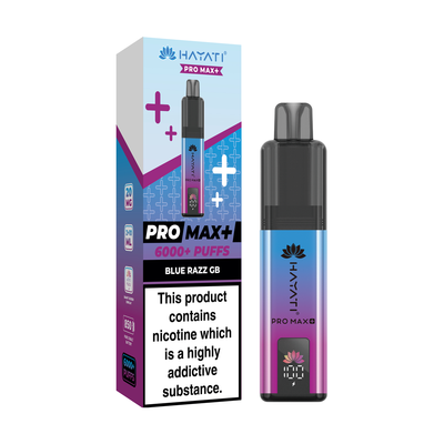Hayati Pro Max 6000 Pod Kits: Blue Razz GB – 20mg (5 Pack)
