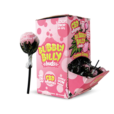 Bubbly Billy Buds CBD Lollipops: Cotton Candy (100 Pack)