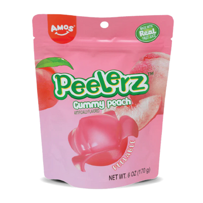 Amos Peelerz: Peach - 170g Peg Bag (12 Pack)
