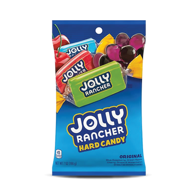 Jolly Rancher Hard Candy: Original Flavours - 7oz Peg Bag (12 Pack)