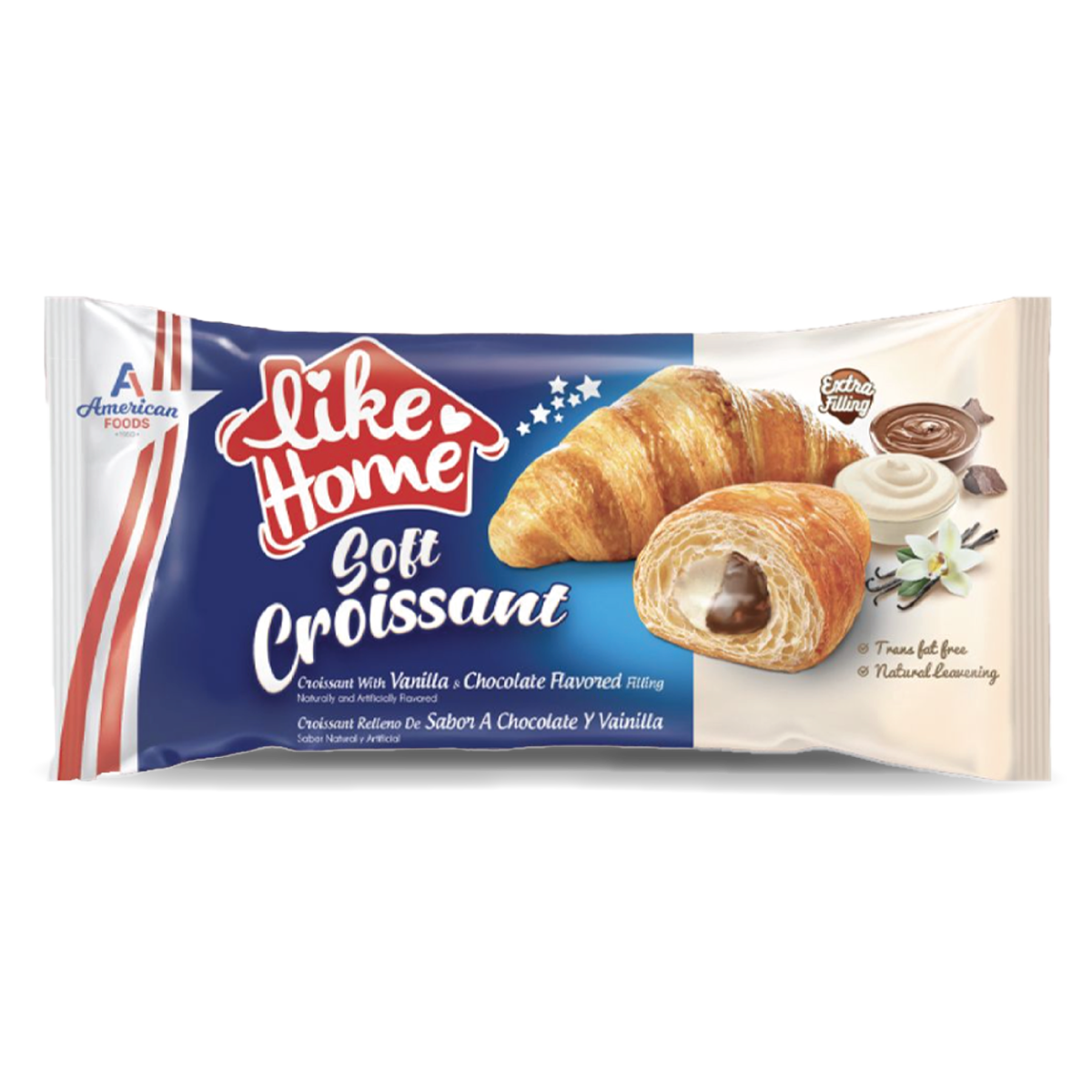 Like Home Croissants [0% VAT]: Chocolate & Vanilla - 40g (20 Pack)